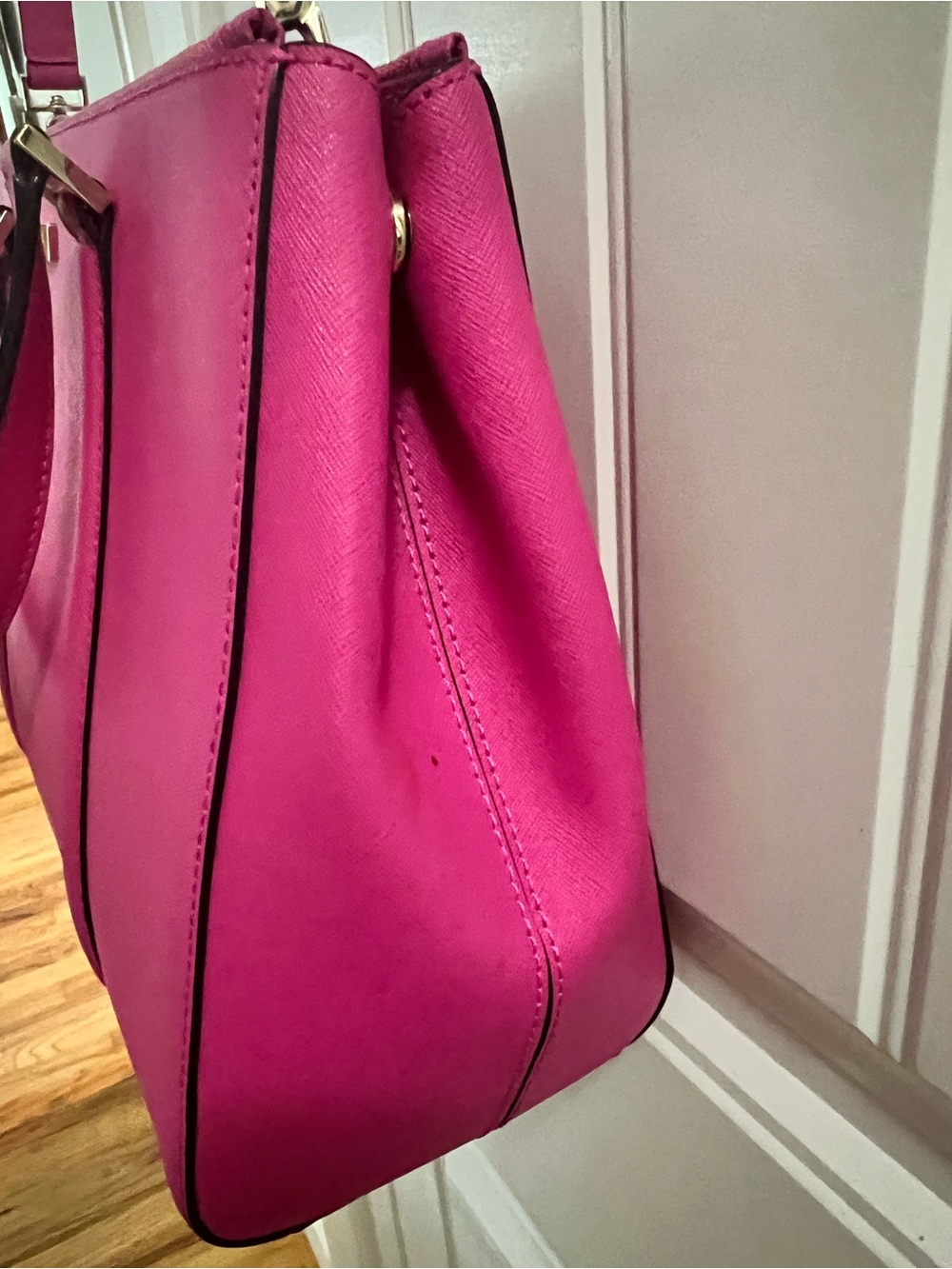 Kate Spade Vibrant Pink Structured Satchel with Removable Strap - Picture 5 of 16